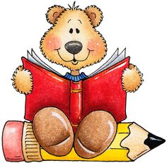 Bear with Book and pencil 